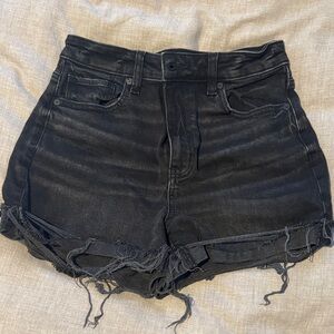American Eagle Outfitters Black Frayed Jean Shorts size 2